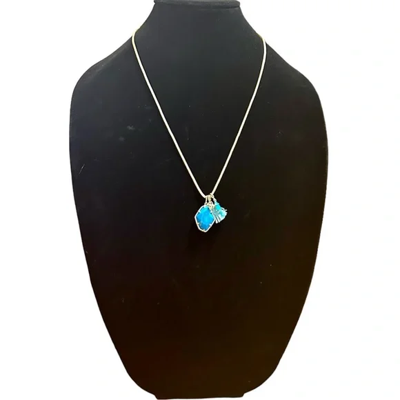 Kendra Scott Gold Hailey Necklace in Aqua Howlit - Picture 3 of 12